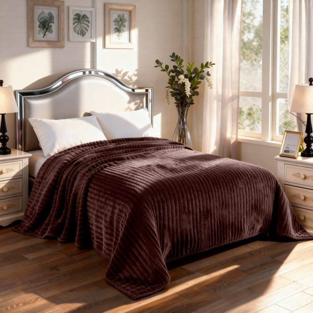 Manta Cobertor Casal Corttex Luster Canelada 180x220cm Microfibra Antialérgico Super Macio Premium
