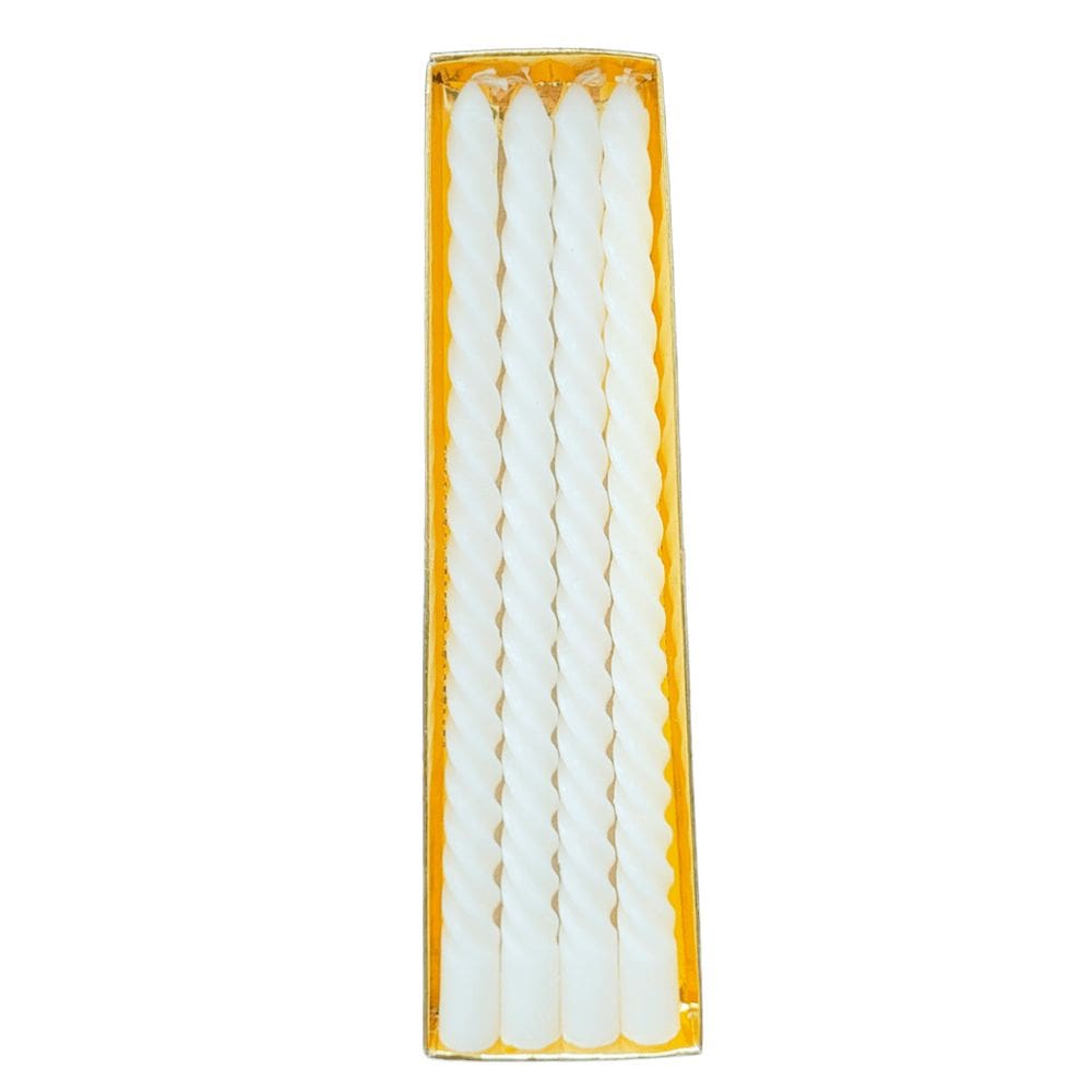 Kit C/4 Velas Brancas Espiral 25cm Ferimte