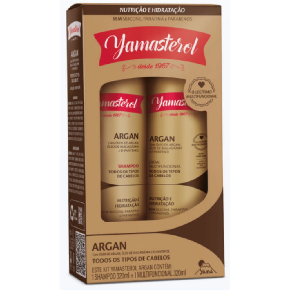 Shampoo + Creme Yamasterol Argan Multifuncional 320g