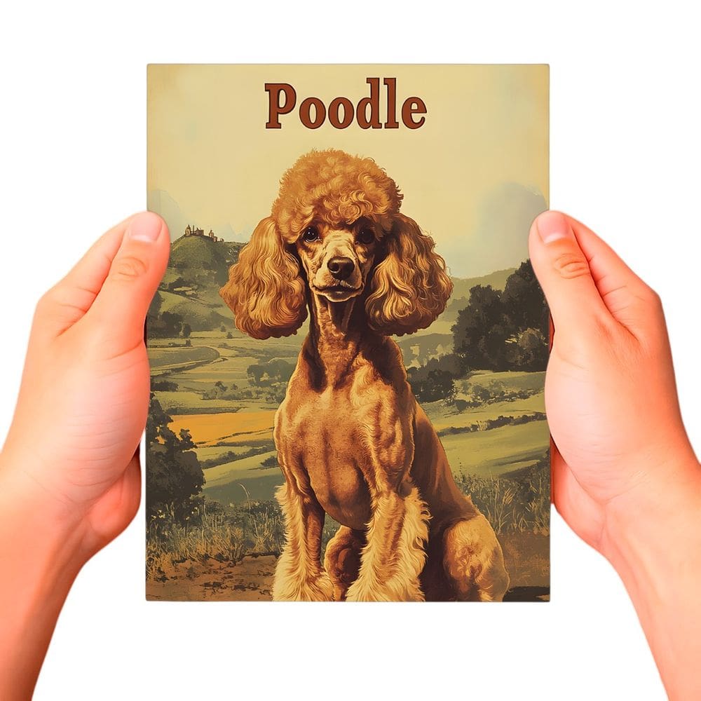 Placa Decorativa Raças Cachorro Vintage Poodle