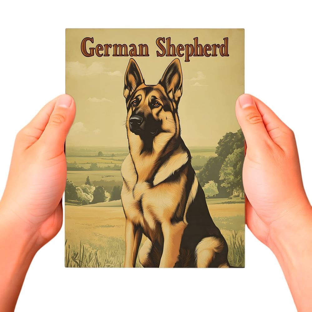 Placa Decorativa Raças Cachorro Vintage Pastor Alemão