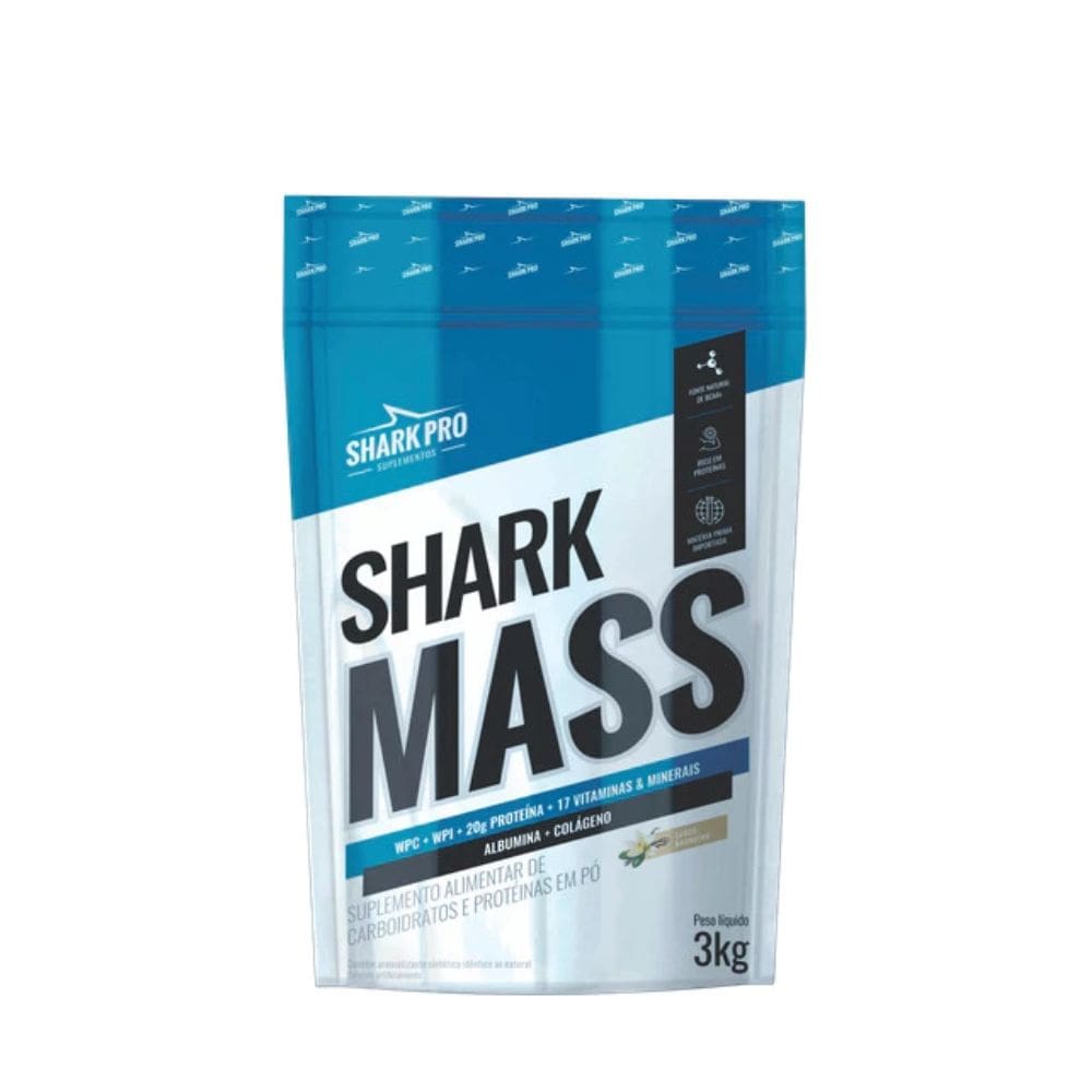 Shark Mass Pouch 3kg Chocolate Branco - Sharkpro Suplementos