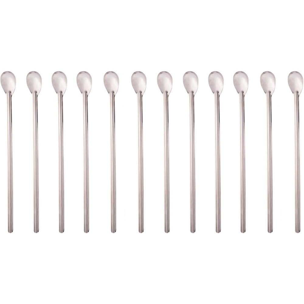 Conjunto 12 Colheres Bailarinas para Mexer Sucos Coquetéis Inox Bares Restaurantes Pubs