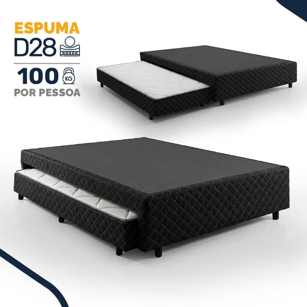 Bicama Box com Auxiliar de Espuma D28 Ortopédico Positanno Casal 138cm