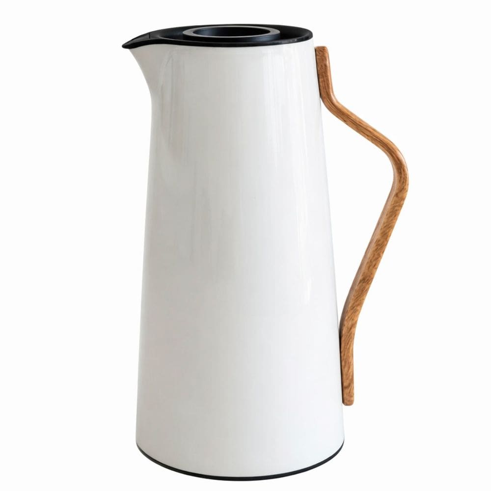 Garrafa Térmica 1 Litro Bule Térmico Café Ampola de Vidro Branca para Cozinha