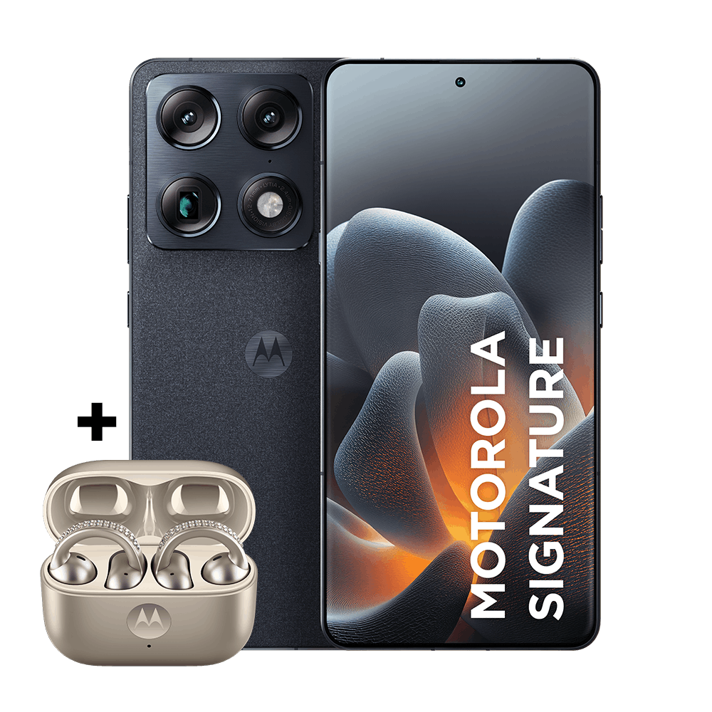 Kit smartphone motorola signature e fone moto buds loop Swarovski Champagne