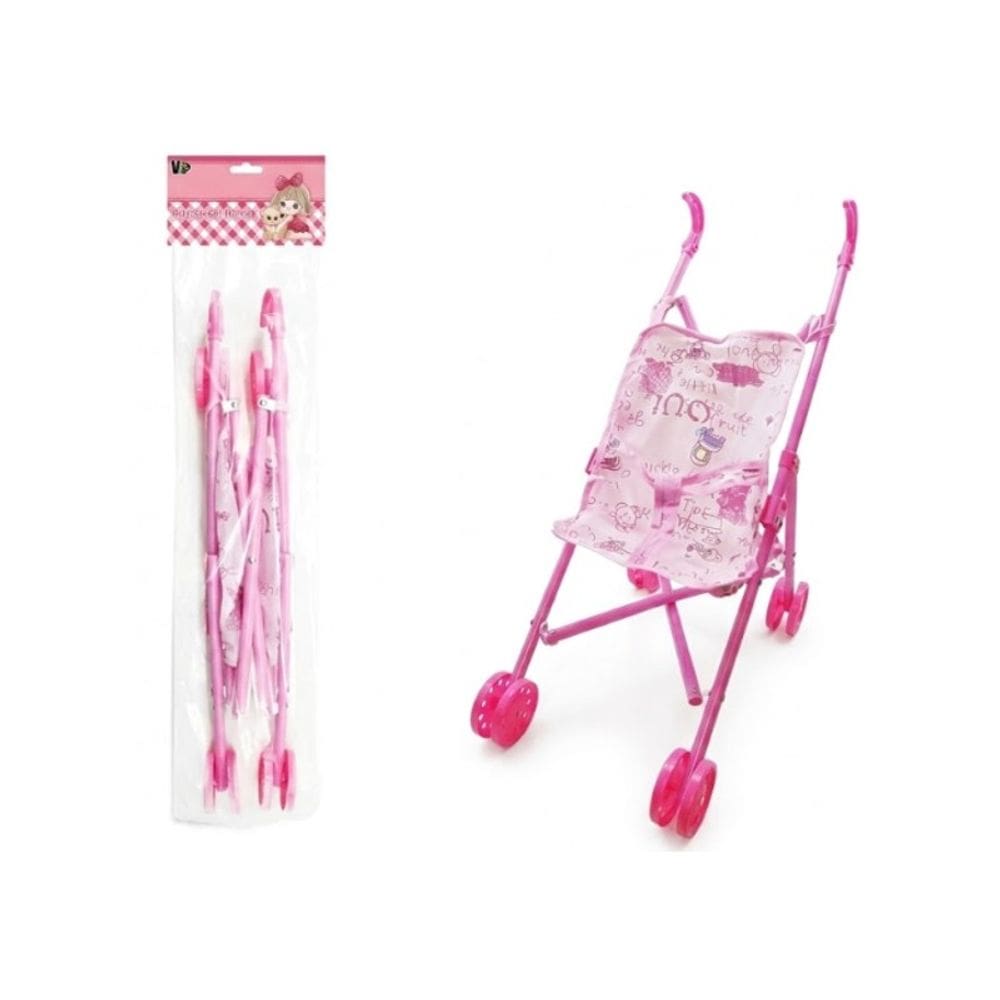 Carrinho de Boneca Dobravel Rosa - Vip