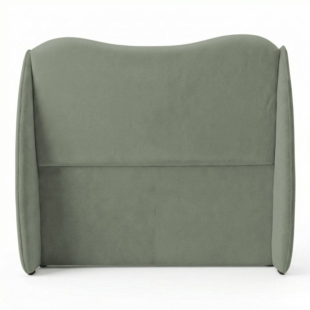 Cabeceira Orgânica Para Cama Box Viúva Luma 120cm Bouclê Verde Menta - Abmaza