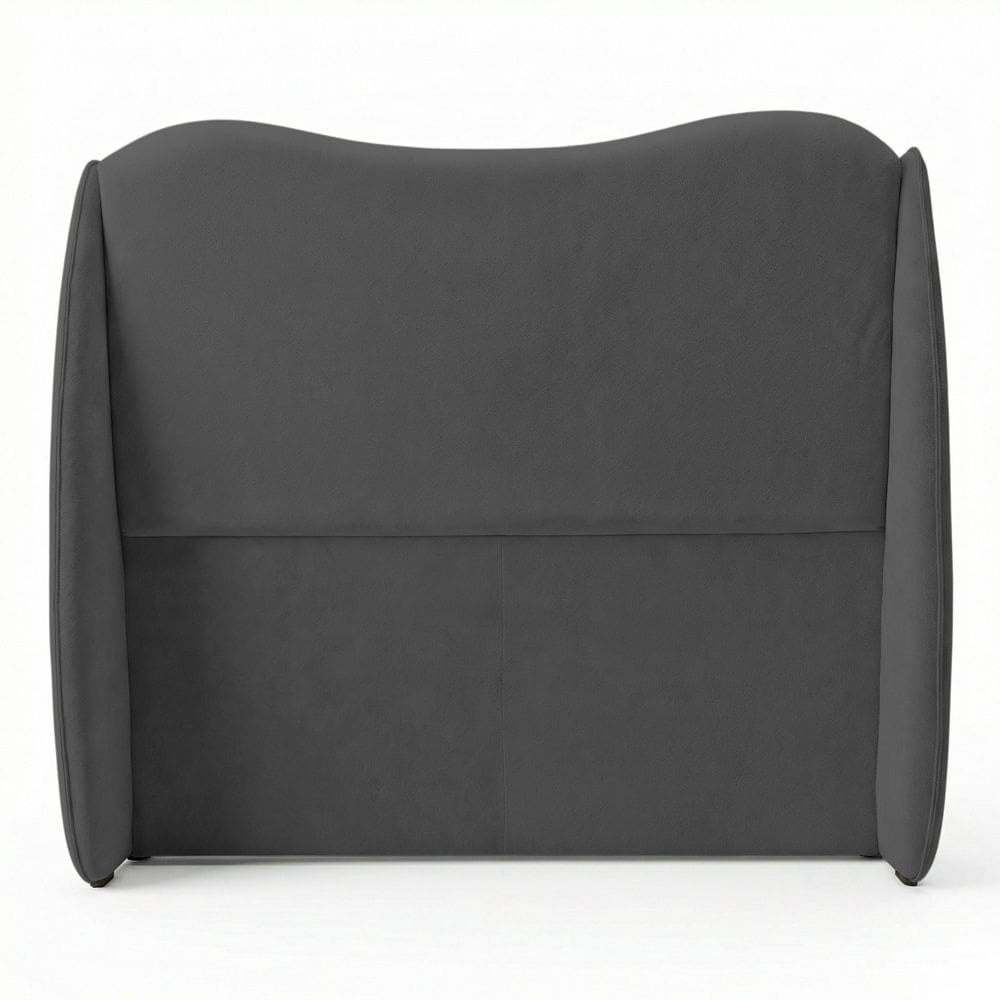 Cabeceira Orgânica Para Cama Box Viúva Luma 120cm Bouclê Cinza Escuro - Abmaza