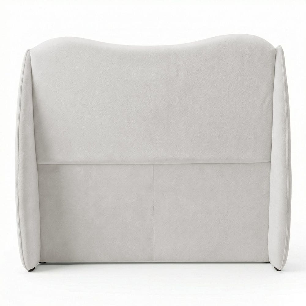 Cabeceira Orgânica Para Cama Box Viúva Luma 120cm Bouclê Branco - Abmaza