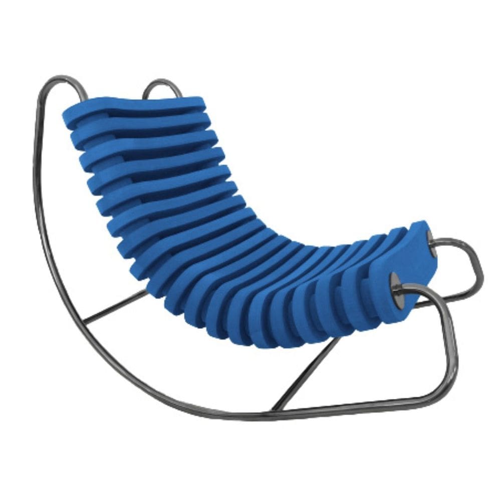 Cadeira de Balanço Orgânica Base Inox Anelídeos Azul