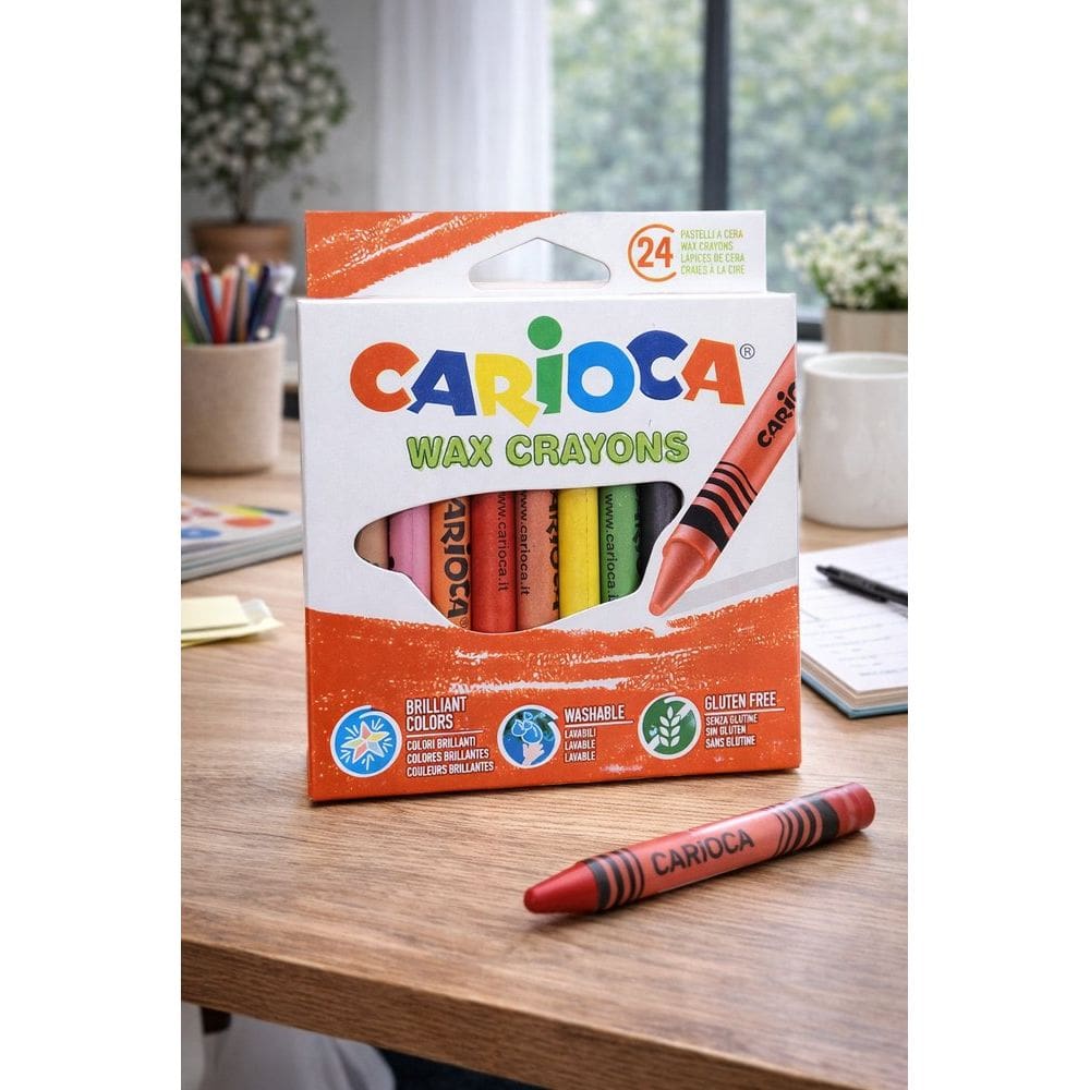 Kit 24 Lápis de Cera Giz de Cera Multicoloridos