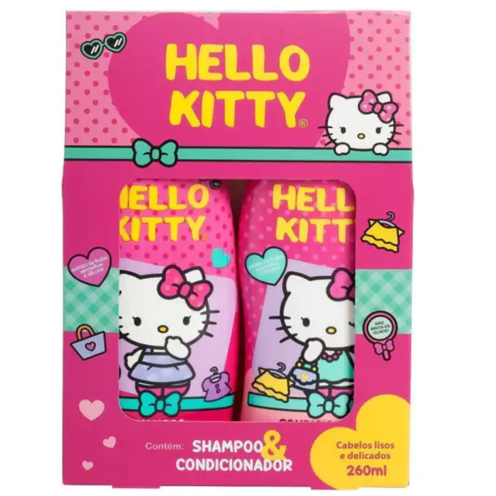 Shampoo e Condicionador Hello Kitty Cabelos Lisos e Delicados Cia da Natureza