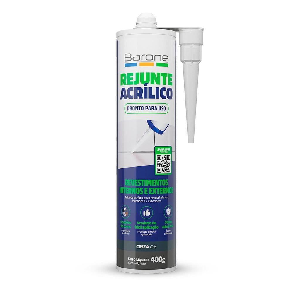 Rejunte Acrílico Flexível 400g Barone