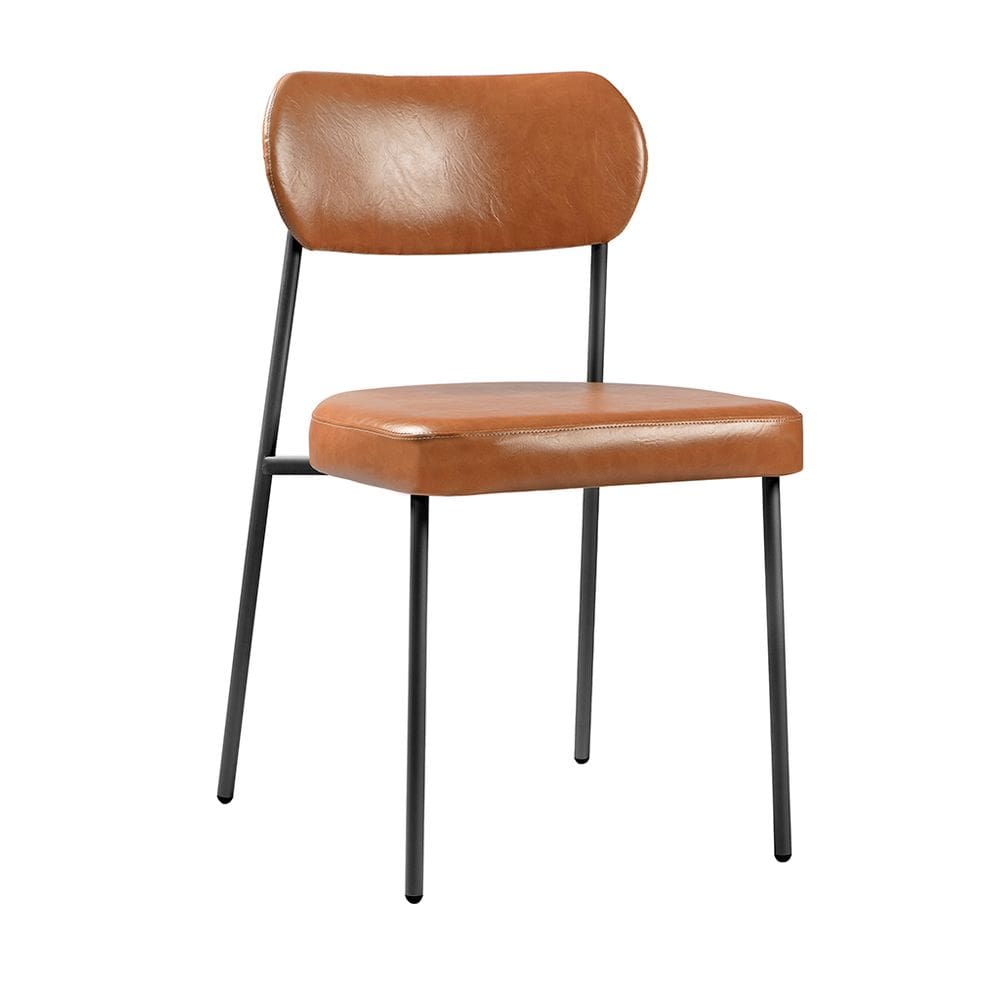 Cadeira Sala de Jantar Lavínia Estofada Base Preto Couríssimo Amarula - Abmaza