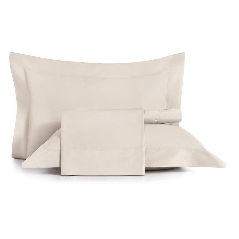 Jogo De Cama Casal 4 Peças Altenburg Algodão Lux 200 Fios Bege Delavé