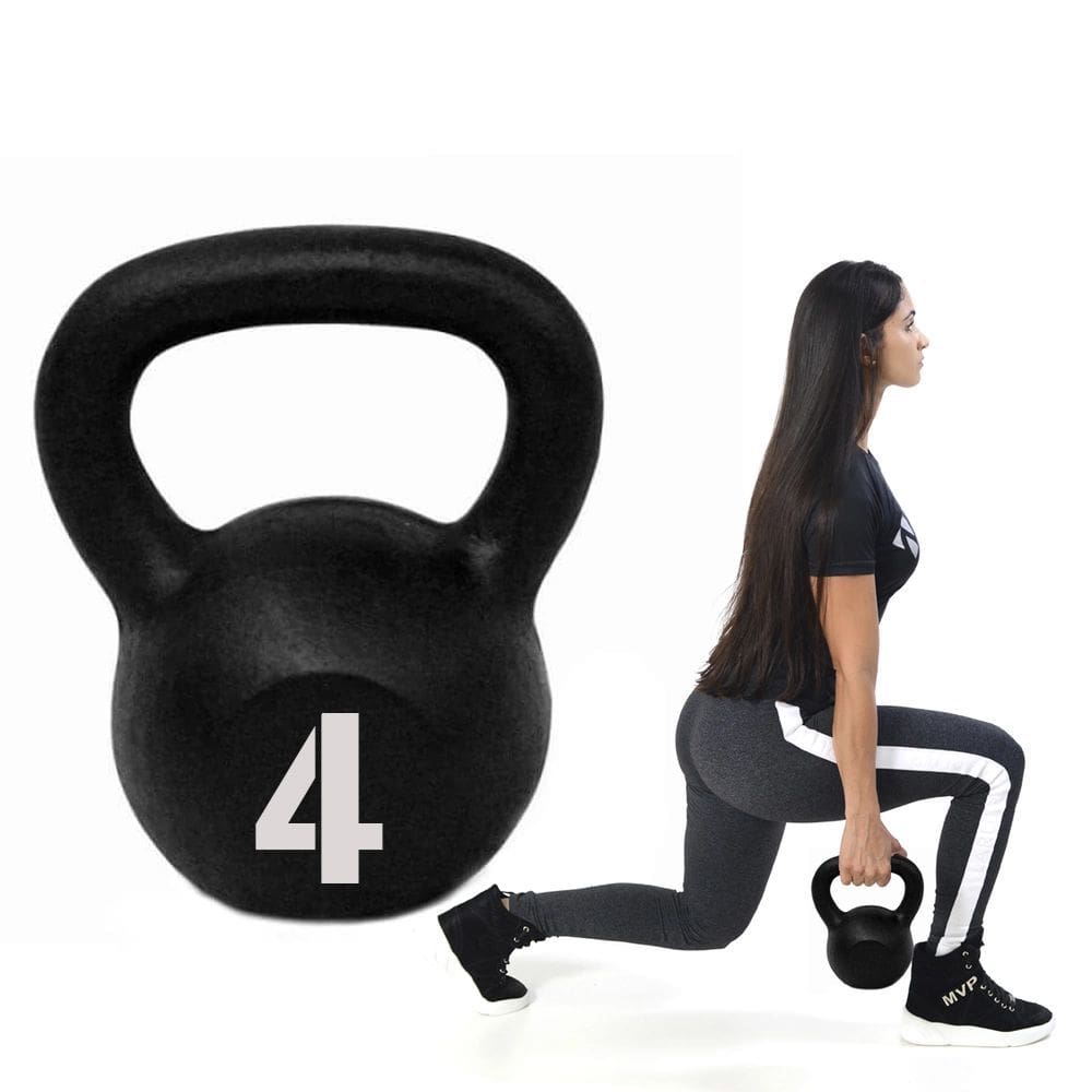 Kettlebell Pintado 4 Kg Para Academia Ferro Fixa