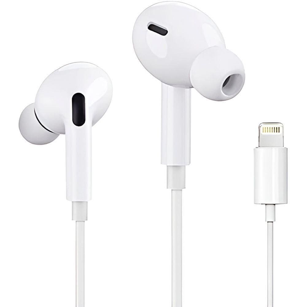 Fone Com Fio Entrada Ios Branco Microfone Cancelamento De Ruído