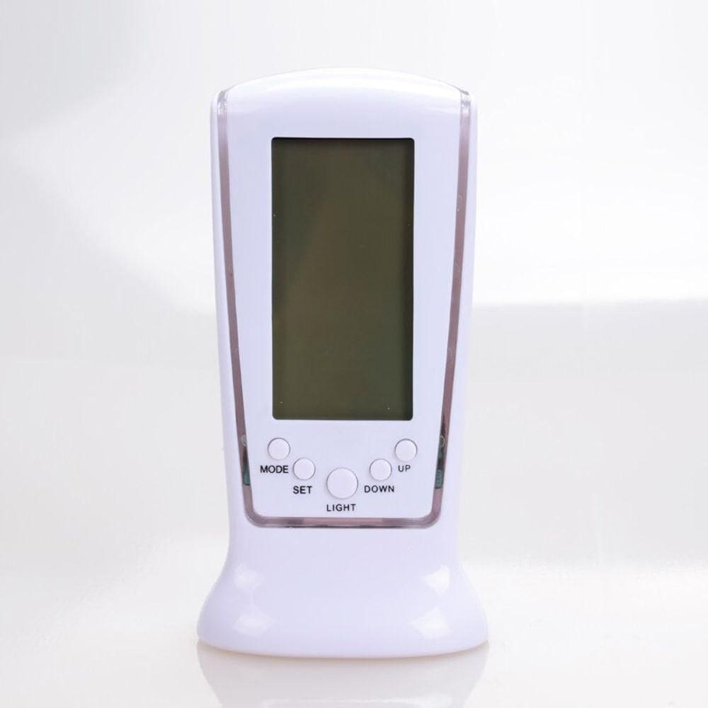 Relógio Digital De Mesa Square Clock Ds-510 – Despertador, Calendário E Termômetro Com Luz Led