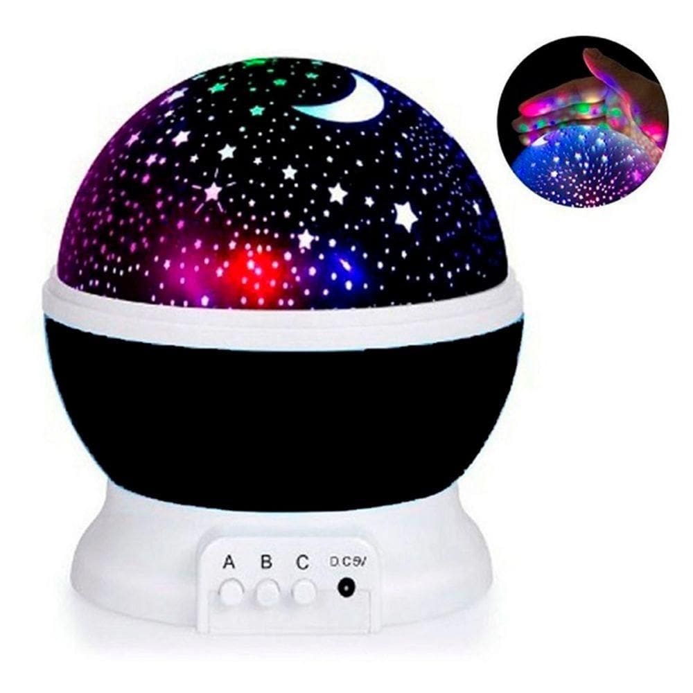 Luminária Projetor Estrelado 360º Galaxy Star Master – Luz Mágica Para Quarto E Festas Preto