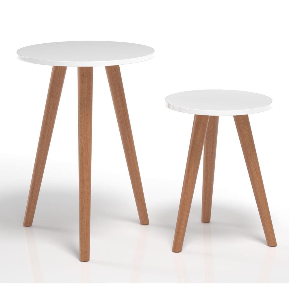 Kit Mesinha Lateral Retrô Apoio Enfeite Objetos Vasos Decora