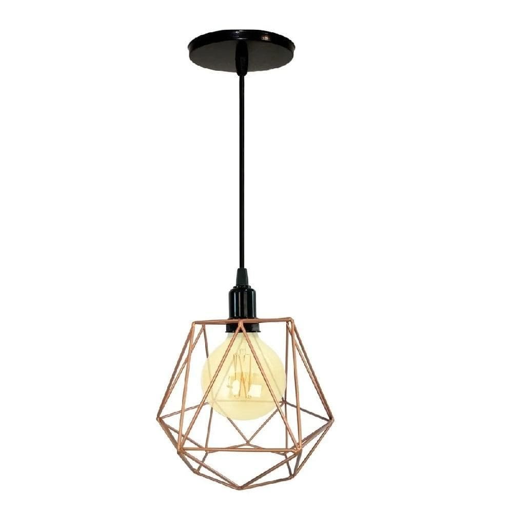 Pendente Luminária Lustre Aramado Laguna- Cobre