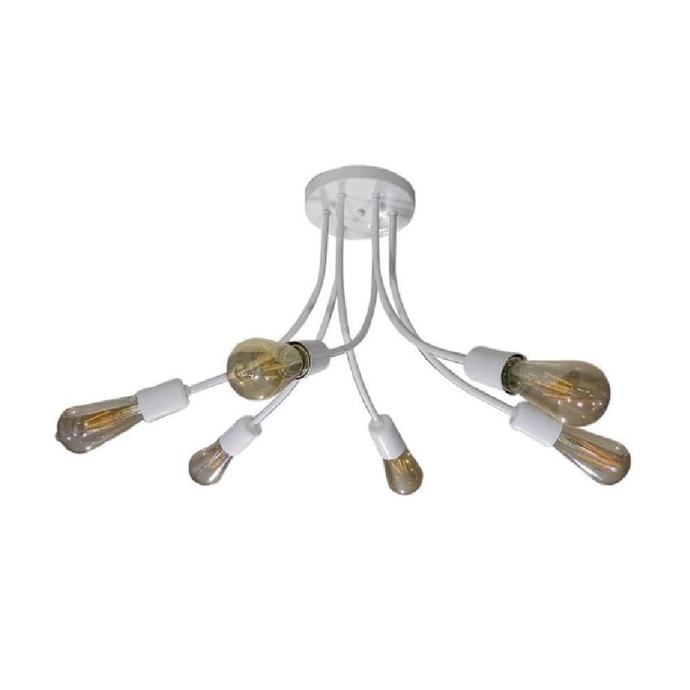 Lustre Pendente Sputnik Gun 6 Hastes - Branco