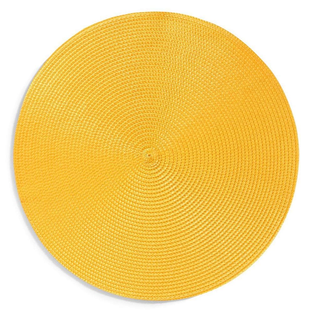 Jogo Americano Redondo 8 Unidades -  Amarelo Nascer Do Sol