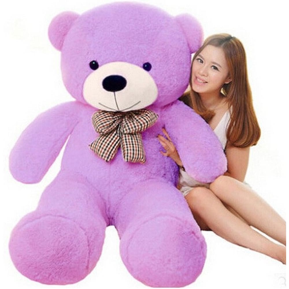 Urso lilás bicho de pelúcia gigante 140cm Grande p/ presente