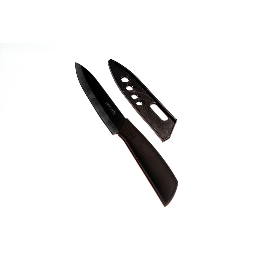 Faca em Cerâmica Preta 20 cm com Bainha Verside Ultra Afiada