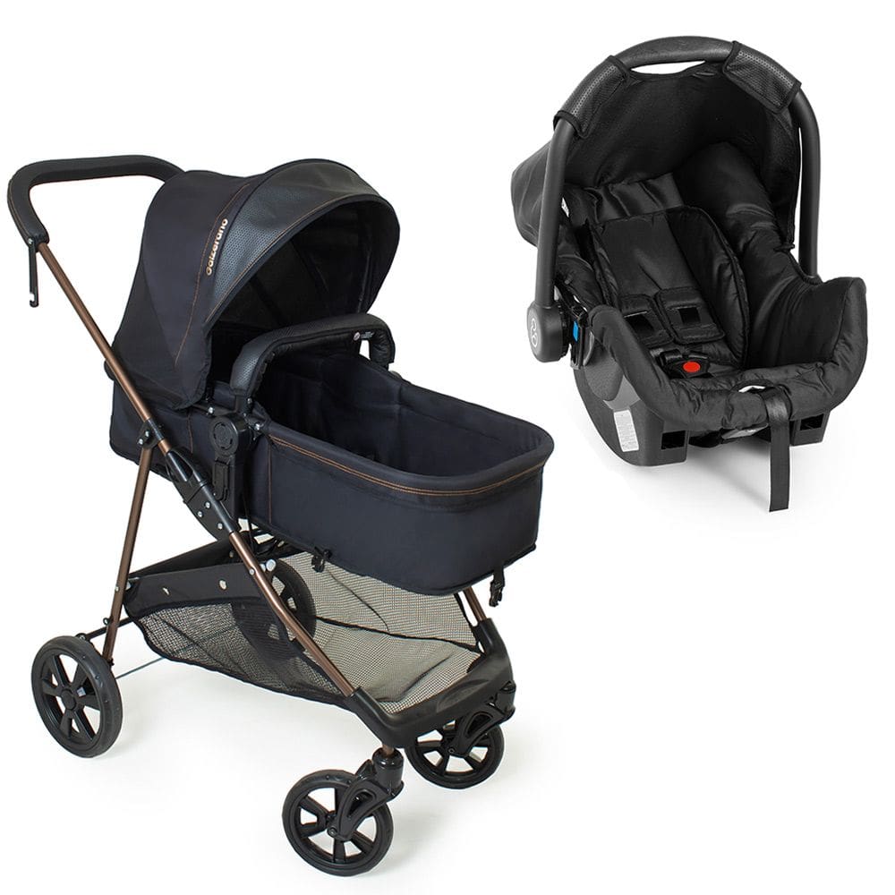 Carrinho Napoli G22 Travel System Preto Cobre Galzerano