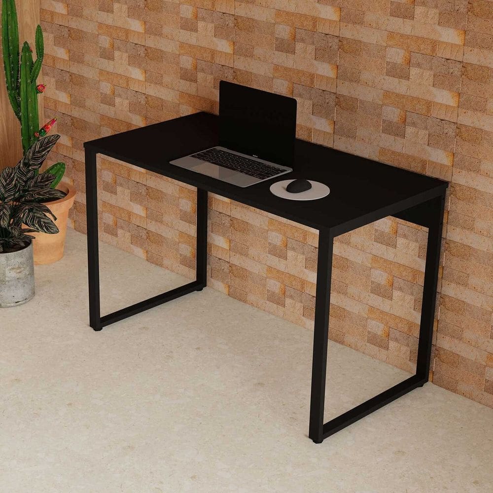 Mesa Escrivaninha Industrial para Notebook Home Office Estudos Escritório F5 Preto