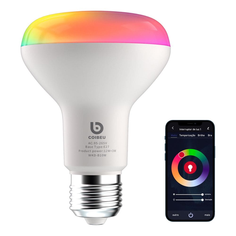 Lâmpada Rgb Colorida Inteligente Smart Wifi Alexa Google 15W Cor Da Luz Branco-rgb COIBEU WKD-B10W