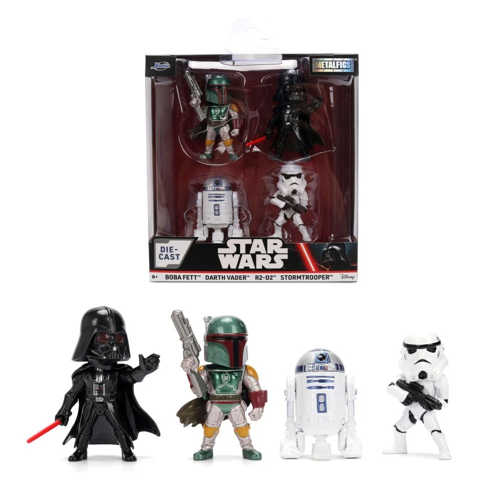 Conjunto de bonecos Jada Star Wars Metalfigs, pacote com 4 Darth Vader, etc.