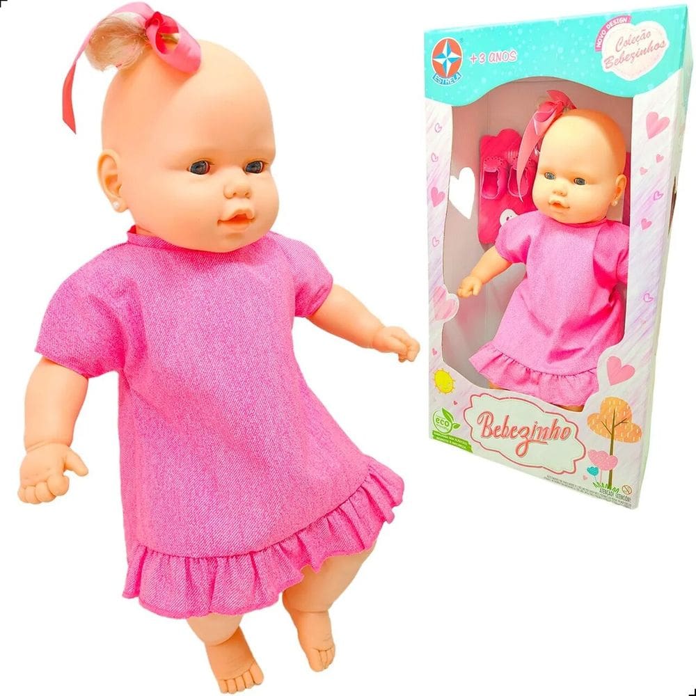 Boneca Bebezinho Vestido Rosa 49 cm - Estrela