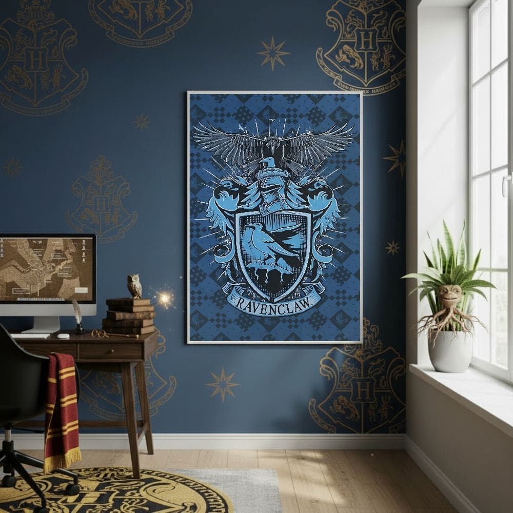 Quadro Decor Harry Potter Corvinal 70x50cm Mold Preta