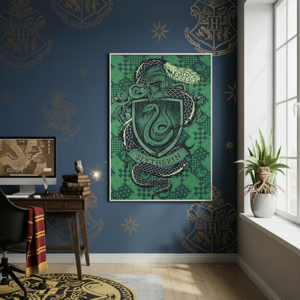 Quadro Decor Harry Potter Sonserina 70x50cm Mold Preta