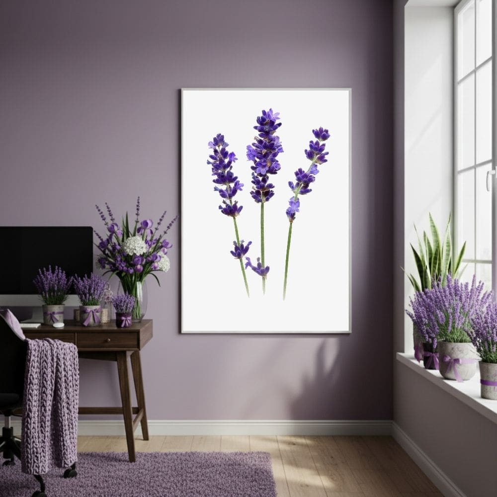 Quadro Decorativo Lavanda Leveza - 70x50cm Mold Branca