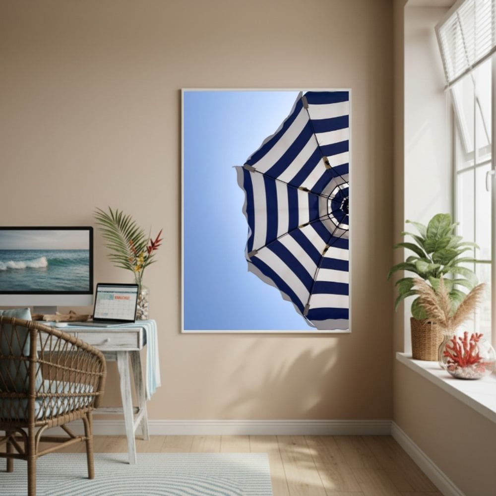 Quadro Decorativo Guarda-Sol Listrado-70x50cm