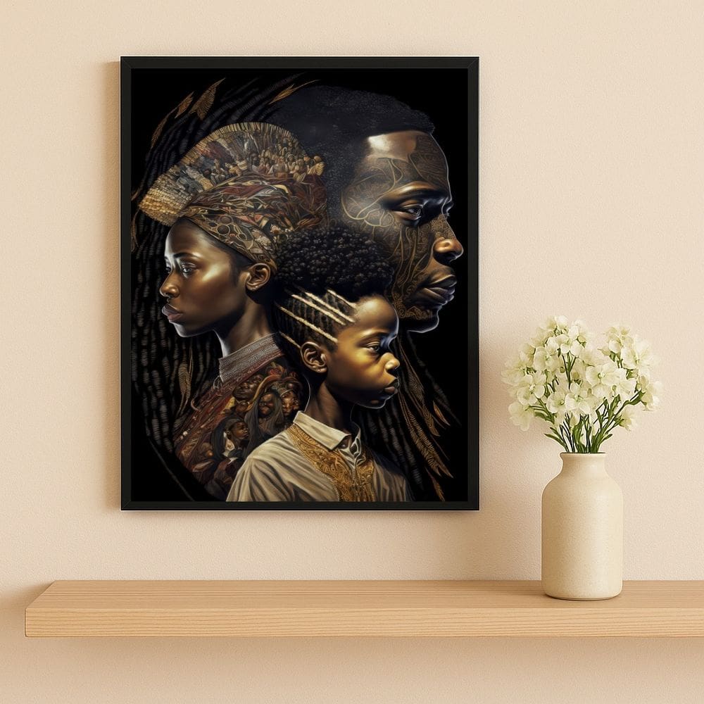 Quadro Pessoas Origem Africana 33x24cm Mold Branca