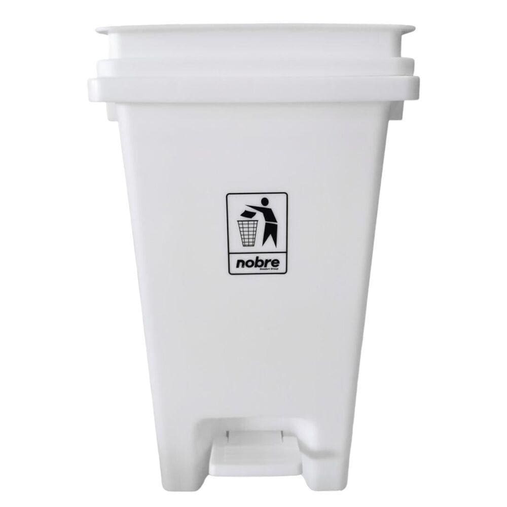 Lixeira Plástica Com Pedal 20l Branca Banheiros Cozinhas - Nobre