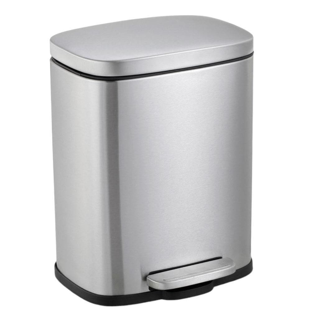 Lixeira Inox Retangular Com Pedal 12l Acabamento Escovado - Mood