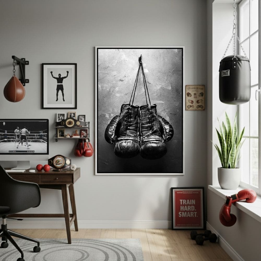 Quadro Decorativo Luvas De Boxe-70x50cm Mold Preta