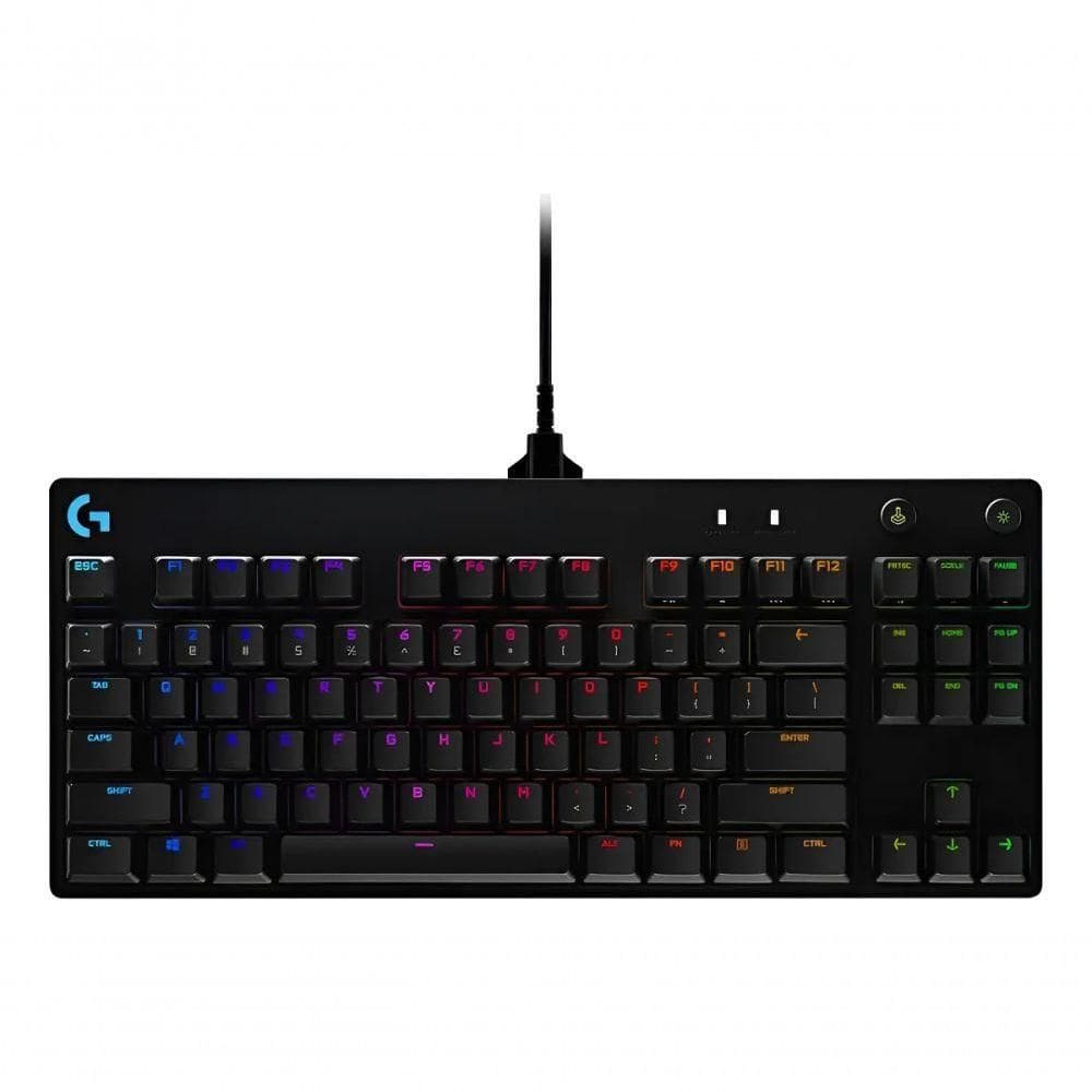 Teclado Gamer Mecânico Logitech G-pro Rgb Preto Inglês Internacional