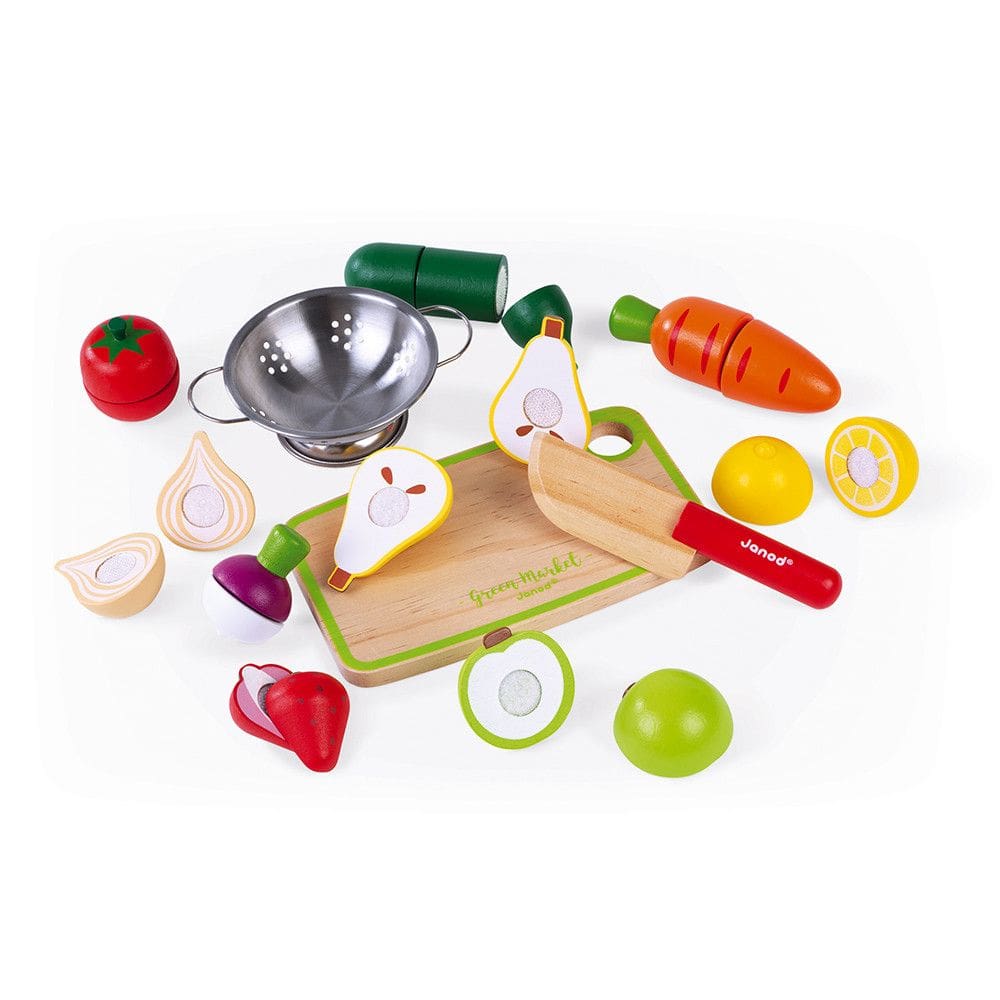 Kit Cozinha Infantil Janod Madeira Brinquedo Educativo Com 22 Peças