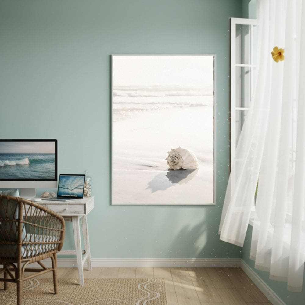 Quadro Decorativo Concha Marinha Caracol-70x50cm