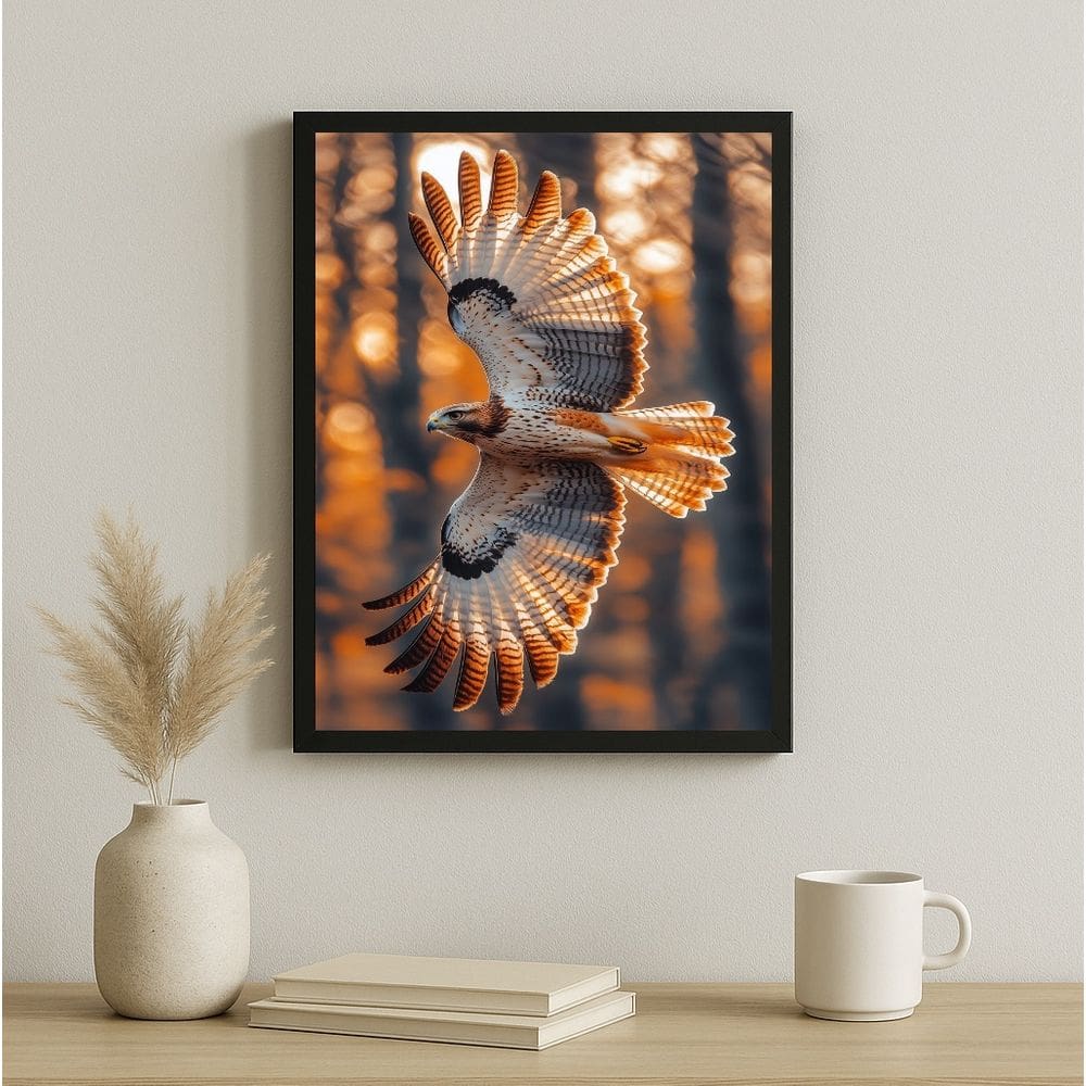 Quadro Decorativo Falcão Peregrino 45x34cm