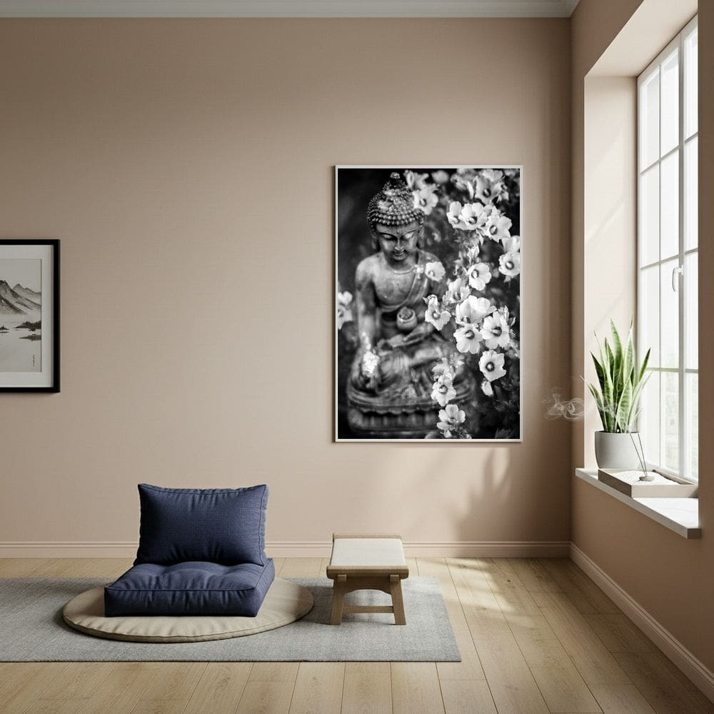 Quadro Estátua de Buda - Símbolo de Inspiração - 70x50cm