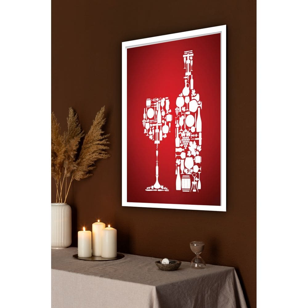 Quadro Decorativo Cozinha Kitchen Love Vinho  - 70x50cm