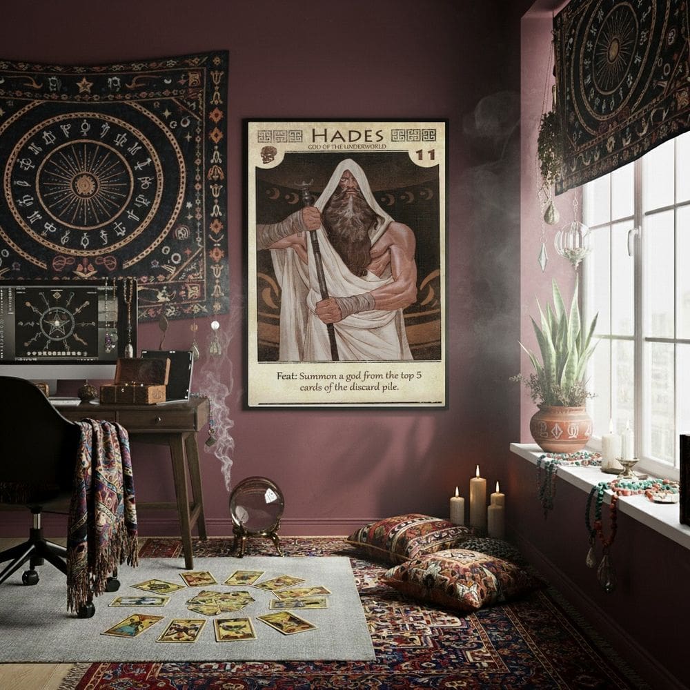 Quadro Decorativo Mitologia Egípcia Hades  - 70x50cm